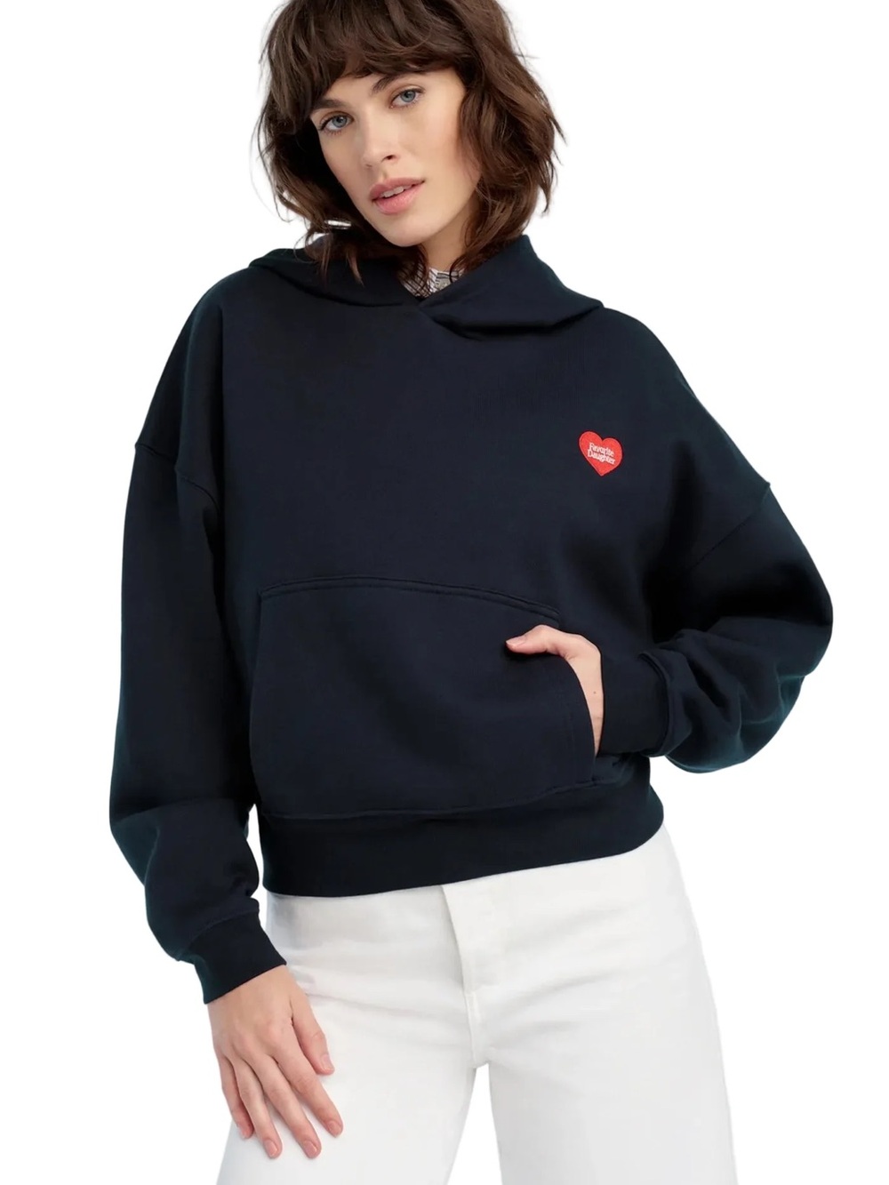 Favorite Daughter Heart Hoodie in Navy Size Small